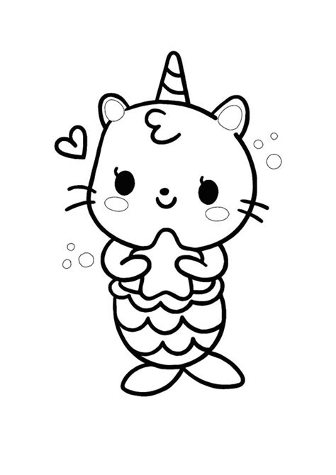 Unicorn Cat Coloring Pages - Coloring Home