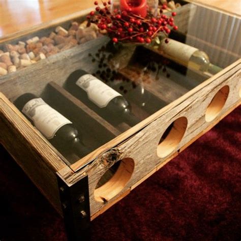 Natural wine barrel coffee table with cork and glass top. Awesome wine rack/ cork holder Coffee Table made by RYOBI ...