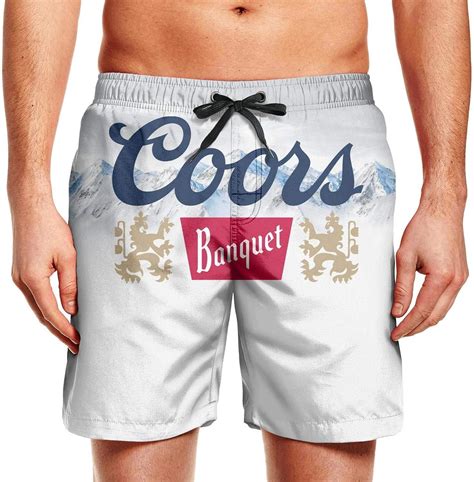 Coors Light Banquet Beer Men S Casual Shorts Summer Funny Quick Dry Swim Trunks Amazon Ca