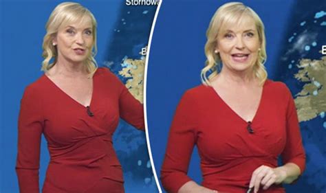 Bbc Weather Carol Kirkwood Shows Off Hourglass Figure In Busty Dress