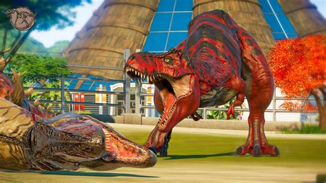 Jurassic World Evolution Gigantspinosaurus Vs T Rex Spinosaurus