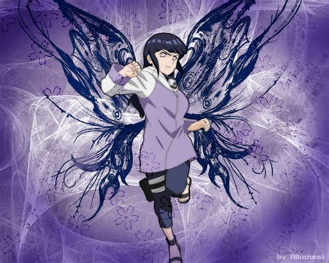 Download Hinata Hyuga Butterfly Wings Wallpaper