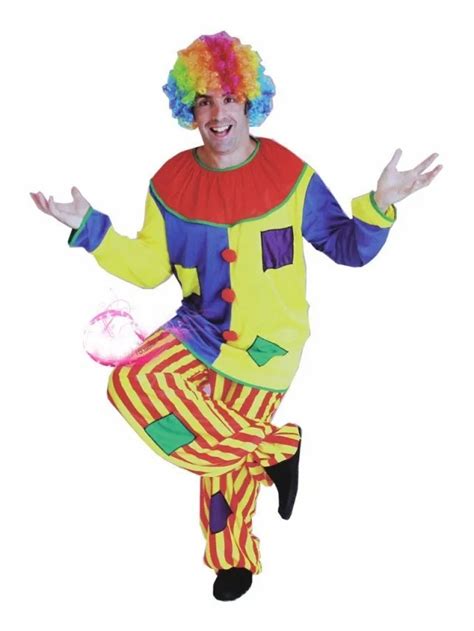 Big Top Clown Circus Funny Dress Up Adult Halloween Costume For Fancy