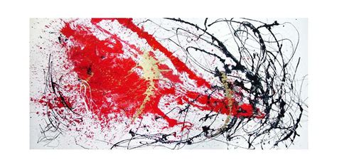 Large Red White And Black Abstract Art Original Painting