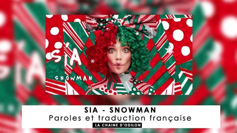 Don't cry, snowman, not in front of me who'll i want you to know that i'm never leaving cause i'll miss the snow 'till death, will be freezing yeah, you are my home, my. SIA - SNOWMAN (LYRICS AND FRENCH TRANSLATION) - LA CHAÎNE ...