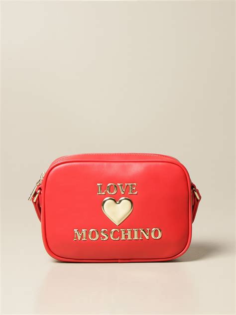 Love Moschino Crossbody Bag In Synthetic Leather With Logo Red