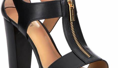 MICHAEL Michael Kors Berkley Leather Zip-Up Block Heel Sandals | Dillard's