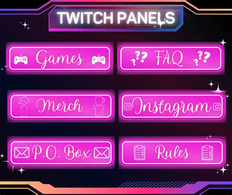 20 X Neon Pink Twitch Panels 20 Pack Twitch Panels Twitch Panels About