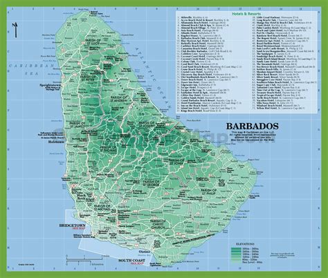 Tourist Map Of Barbados