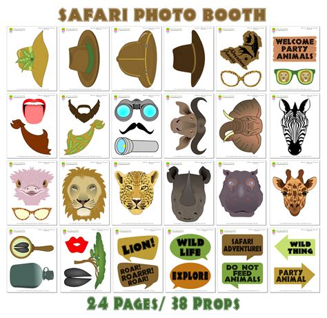 Printable Safari Photo Booth Propssafari Photo Props Safari Baby
