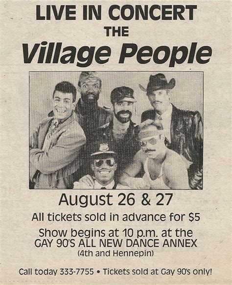 Vintage Gay On Twitter Village People At Gay 90s Minneapolis 1985