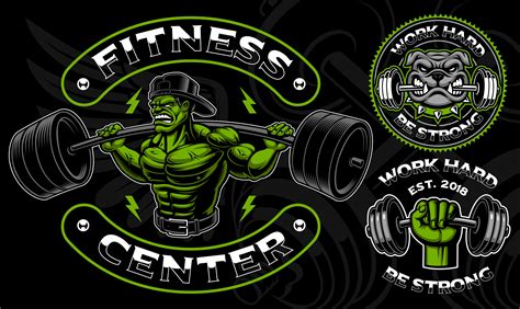 Set Of Vector Badges Logos Shirt Designs For The Gym 539434 Vector