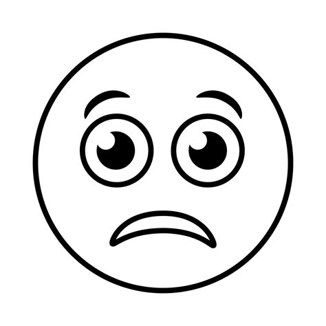 Sad Emoji Face Classic Line Style Icon 2482321 Vector Art At Vecteezy