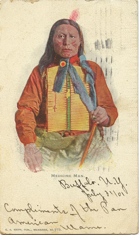 antique vintage americana postcard indian native