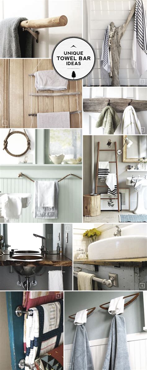 Repurposed two old wooden hangers as towel bars. Unique Ideas for Bathroom Towel Bars and Racks | Home Tree ...