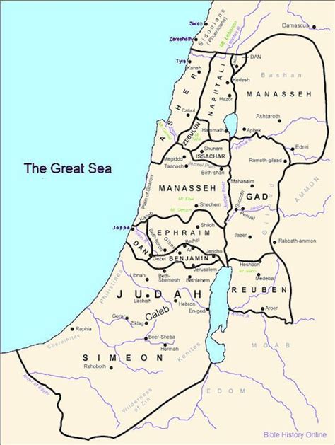 12 tribes of israel map. map of canaan 12 tribes | Maps - 12 Tribes of Israel | Is ...