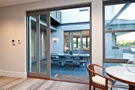 Partially Open Timber Cavity Sliding Door By Cedar West Aluminium