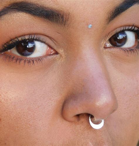 moon septum ring nose ring silver septum ring crescent etsy