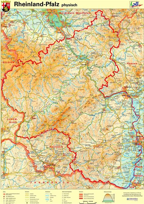 Physische Landkarte Von Rheinland Pfalz