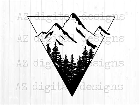 Geometric Mountains Svg Mountain Svg Outline Camping Etsy