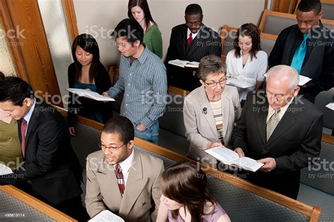Congregation Singing Hymns In Church Stock Photo Download Image Now