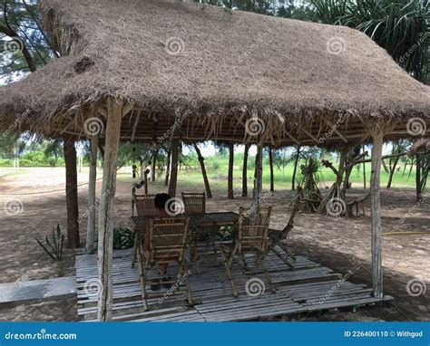 Bamboo Shed With Thatch Roof Stock Photo Image Of Home Rustic 226400110