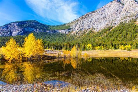 Indian Summer In Rocky Mountains Of Canada Stock Image Image Of