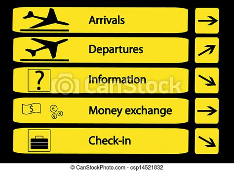 Direction Signs At Airports Direction Arrows In Different Places At