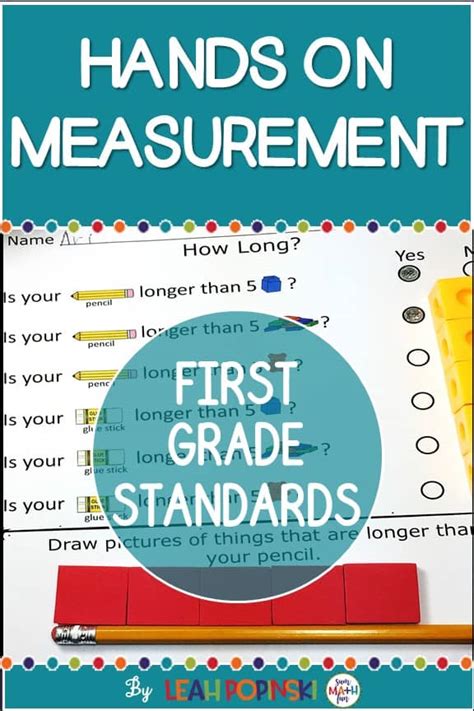 Measurement Activities for First Grade Hands On With Worksheets - Sum