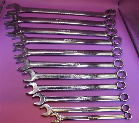11pc Set Lot Snap On Oex711 Oex 12 Pt Sae Combination Wrench Set 38