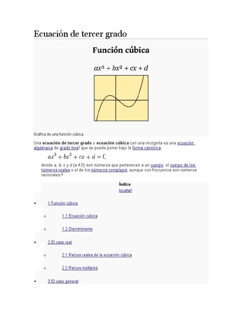 Ecuación De Tercer Grado Campo Matemáticas Ecuaciones