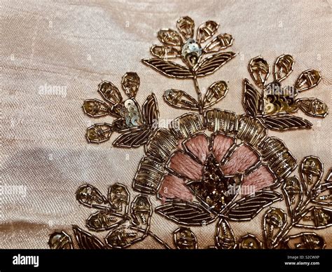 Farrukhabadi Zardosi Work Hand Embroidery Stock Photo Alamy