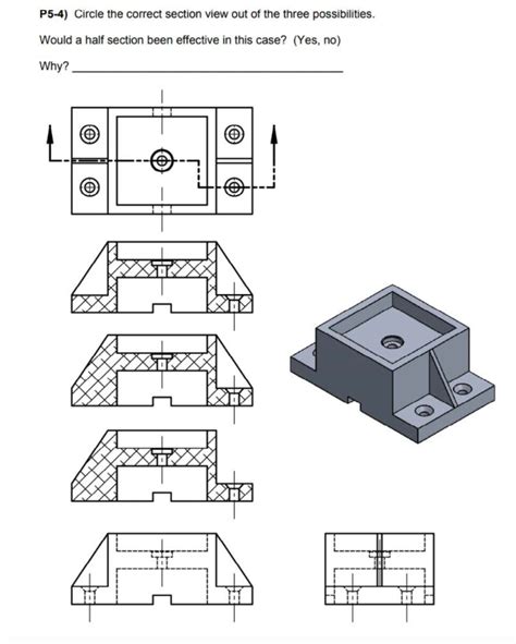 Engineering Drawing Half Section View Goimages Zone