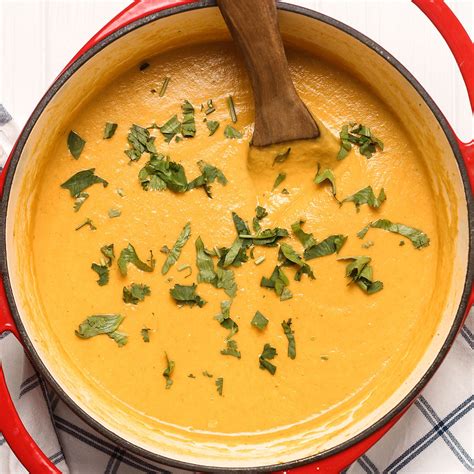Spicy Carrot And Parsnip Soup With Coconut Milk Knife And Soul