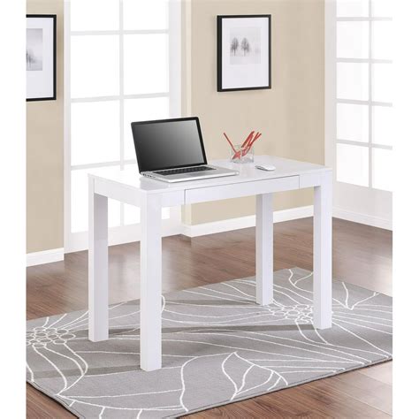 Ameriwood Home Parsons Computer Desk With Drawer White