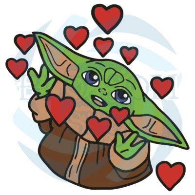 Valentine Baby Yoda Svg Valentine Svg Baby Yoda Svg Baby Yoda Love