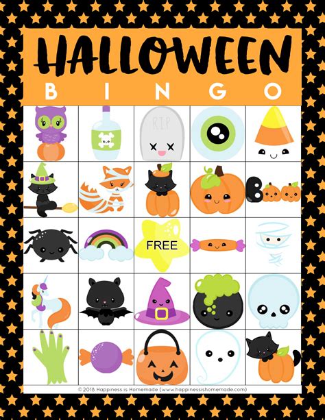 The 3x3 bingo board maker and 4x4 bingo board generators are a bingo game makers that allows you to create bingo boards for vocabulary practice using images. Printable Halloween Bingo Cards - Happiness is Homemade