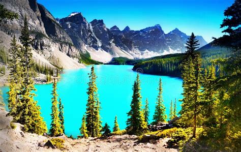 Parque Nacional Do Lago Moraine Banff Canadense Montanhas Rochosas