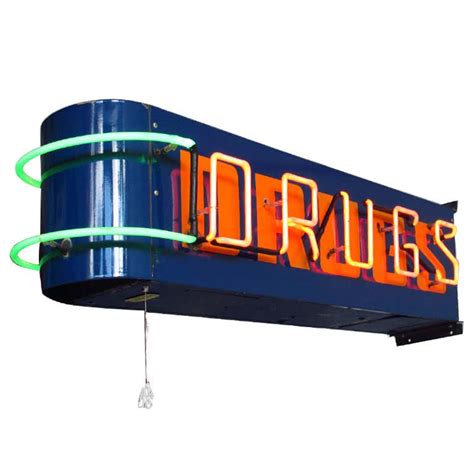 1940s Neon Drugs Store Sign At 1stdibs