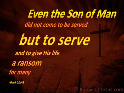 Mark 1045 Jesus Came To Serve Brown