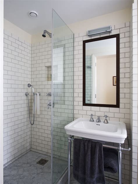 Interesting idea here with the mirror. Pictures Of Tiled Bathrooms | Houzz