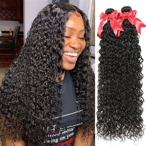 Deep Wave Bundles Deep Curly Hair Weaves Water Wave Bundles Inch Brazilian Hair Extensions