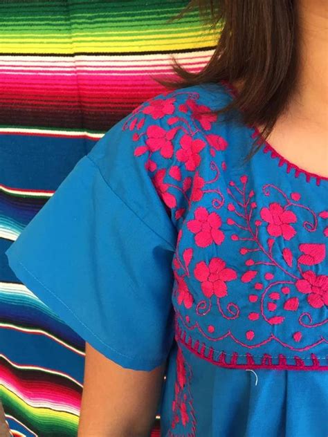 Mexican Embroidered Mini Dress Handembroidered Shift Dress Etsy
