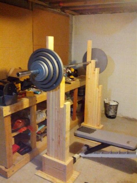 Here are some things to consider before you start building. My homemade squat and bench rack. ~$50 cost, few hours to make!! | Home Gym | Pinterest | Squat ...