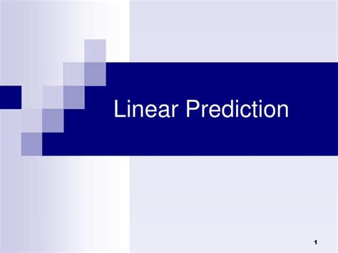 Ppt Linear Prediction Powerpoint Presentation Free Download Id634517