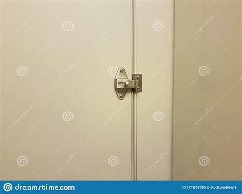 Locked Bathroom Or Restroom Stall Door Or Latch Stock Image Image Of