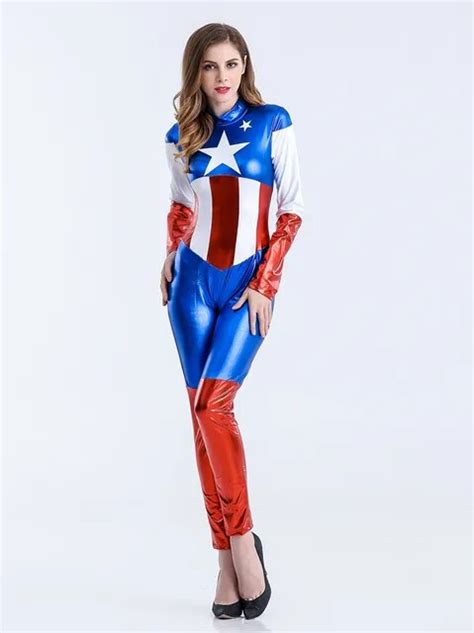 Tafiy Sexy Captain America Costume Women Halloween Carnival Cosplay