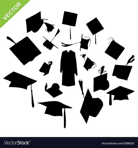 Graduate Silhouettes Royalty Free Vector Image