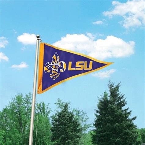 Lsu Tigers Giant Pennant Flag Embroidered Applique X Ebay