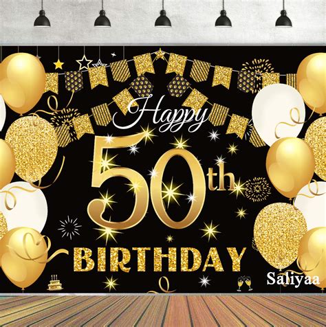 Buy Saliyaa 7x5ft Happy 50th Birthday Backdrophappy Birthday Party